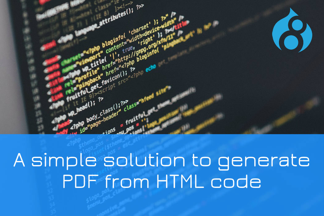 generate PDF of HTML code in Drupal 8