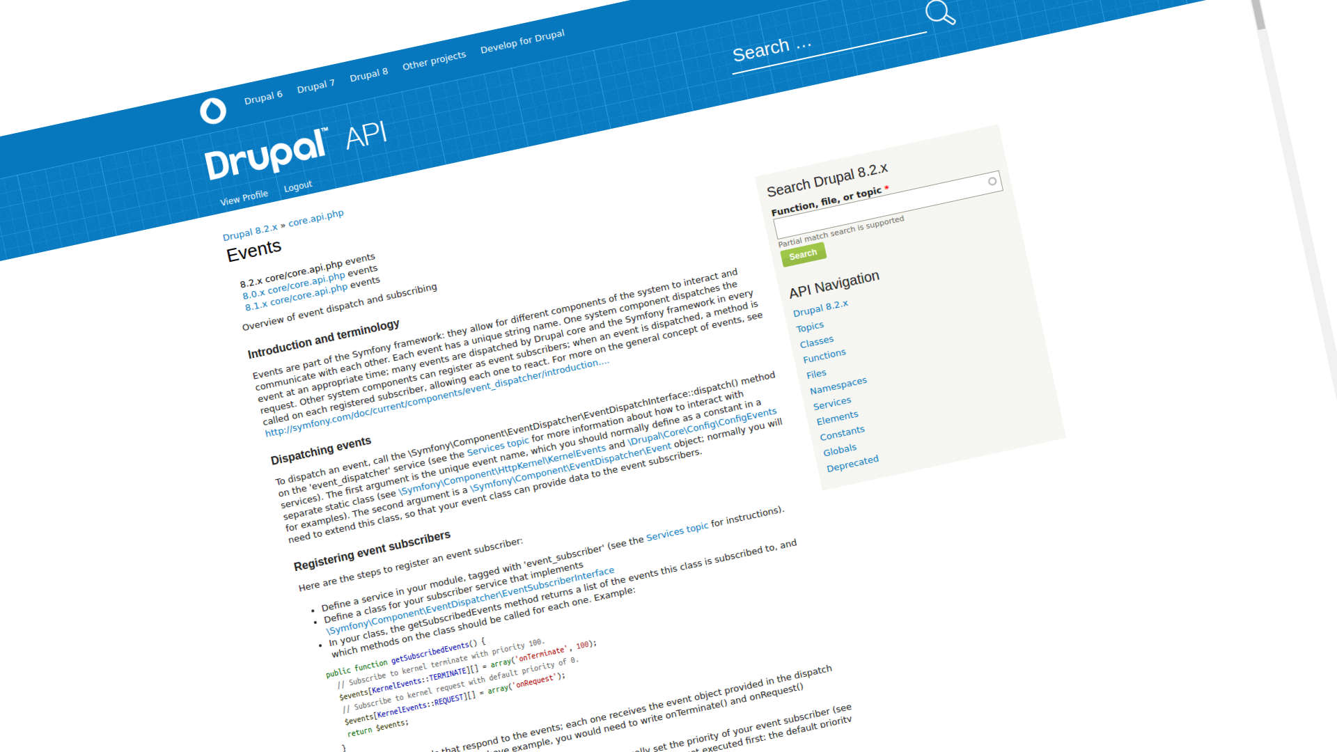 How to define an Event, Dispatcher and Subscriber in Drupal 8