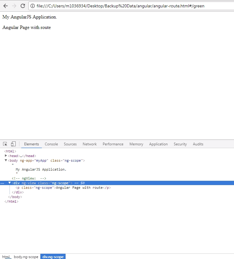 AngularJS route output