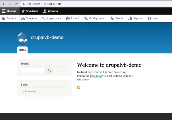View the Welcome to Drupal page after successful installation 