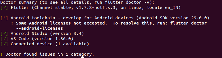 Flutter doctor