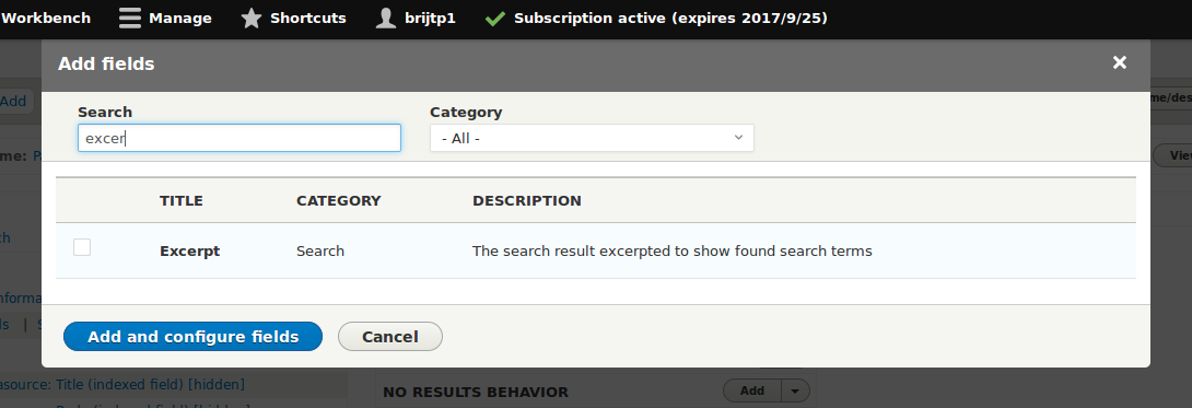 Create excerpt field