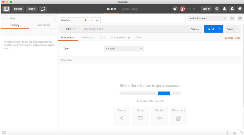 opening the downloaded postman app to test api's