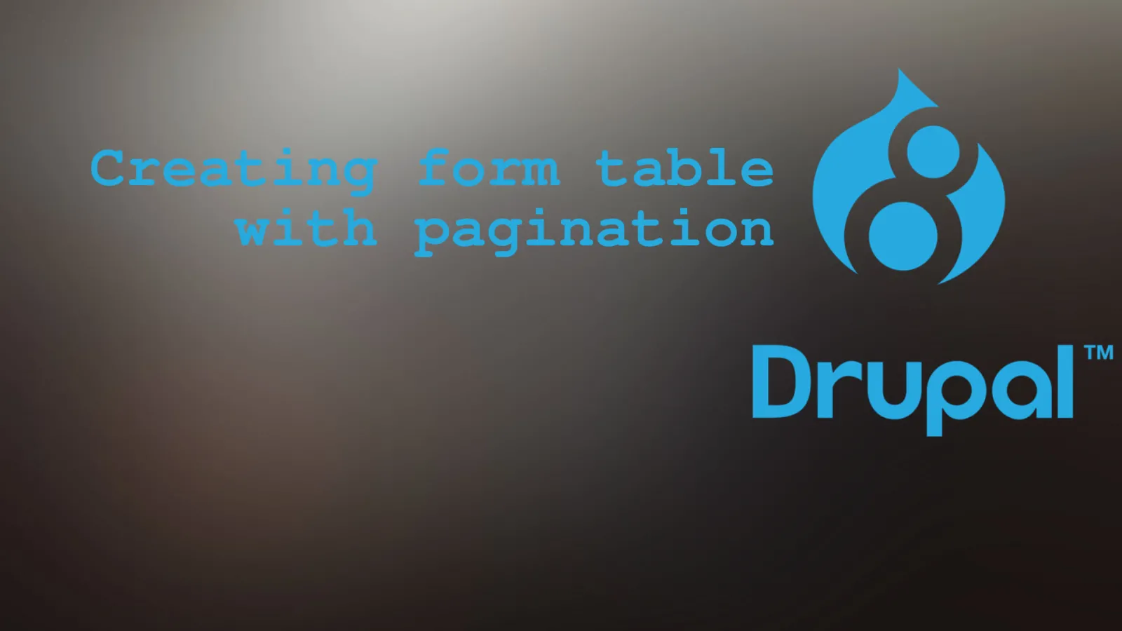 How to Create Form Table with pagination in Drupal 8